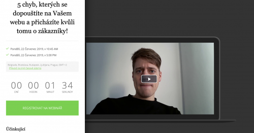 Vymyslete, jakou hodnotu zdarma vašim potenciálním zákazníkům nabídnete. Ukázka: webinář "5 chyb, kterých se dopouštíte va Vašem webu a přicházíte kvůli tomu o zákazníky!"